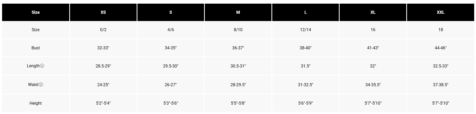 Size guide